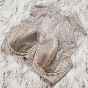 Victoria's Secret Gold Lined Demi High Neck Bra